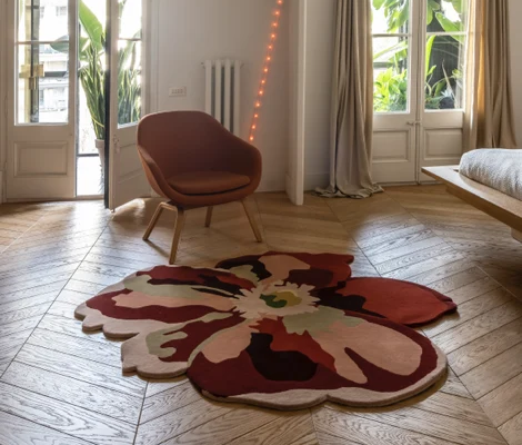 tapis en laine Flora Backyard, Promenade et Bloom