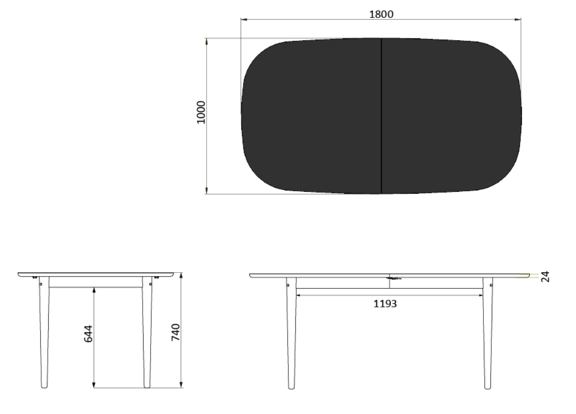 Table Extensible Bjørk C63E FDB Møbler  Unit10, 2017