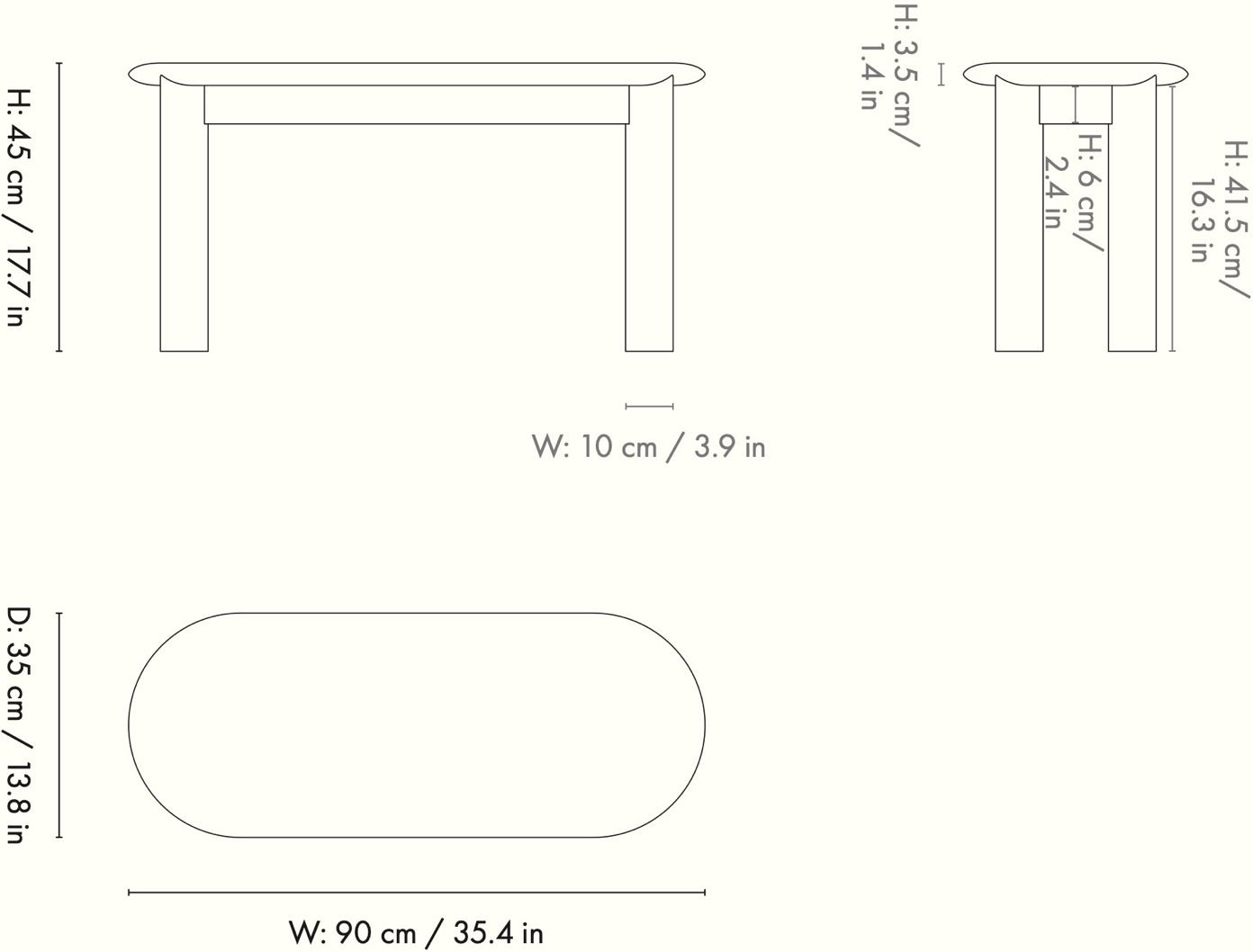 Bevel  round table – extendable table – bench  Ferm Living 