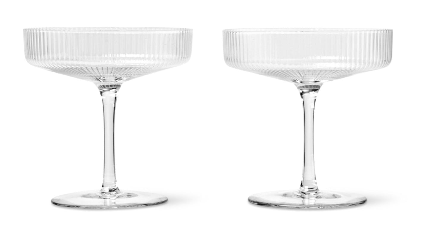 verres et carafe Ripple transparents