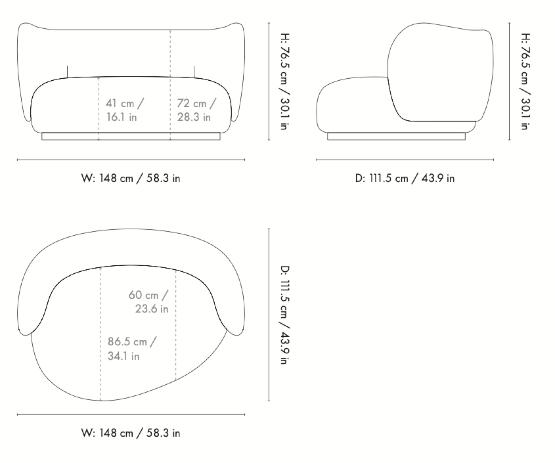 Méridienne Rico Curve 