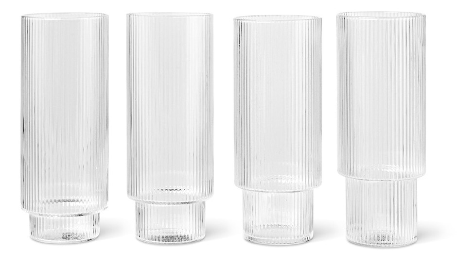 verres et carafe Ripple transparents