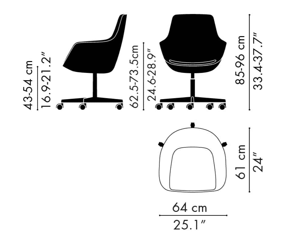 Little Giraffe pivotante Chaise Fritz Hansen – Arne Jacobsen, 1959/2018