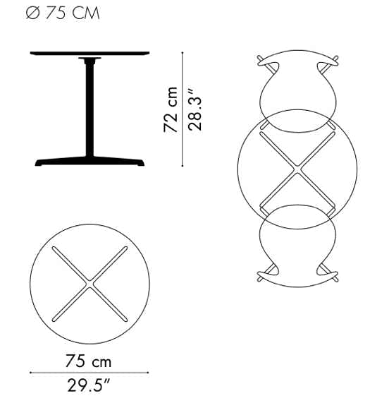 Circular & Supercircular  Fritz Hansen Table – Hein, Mathsson,  Jacobsen, 1968 