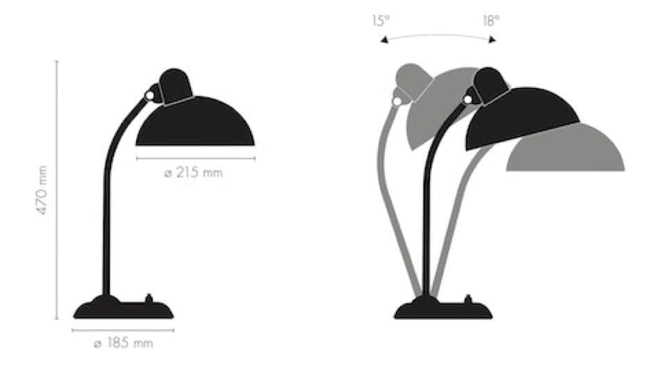 6556-T & 6631-T Luxus Fritz Hansen Kaiser Idell lamp – Christian Dell, 1931