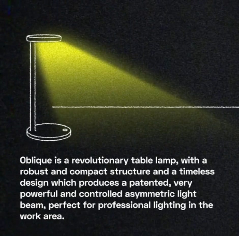 Oblique table lamp & floor lamp Vincent van Duysen, 2020