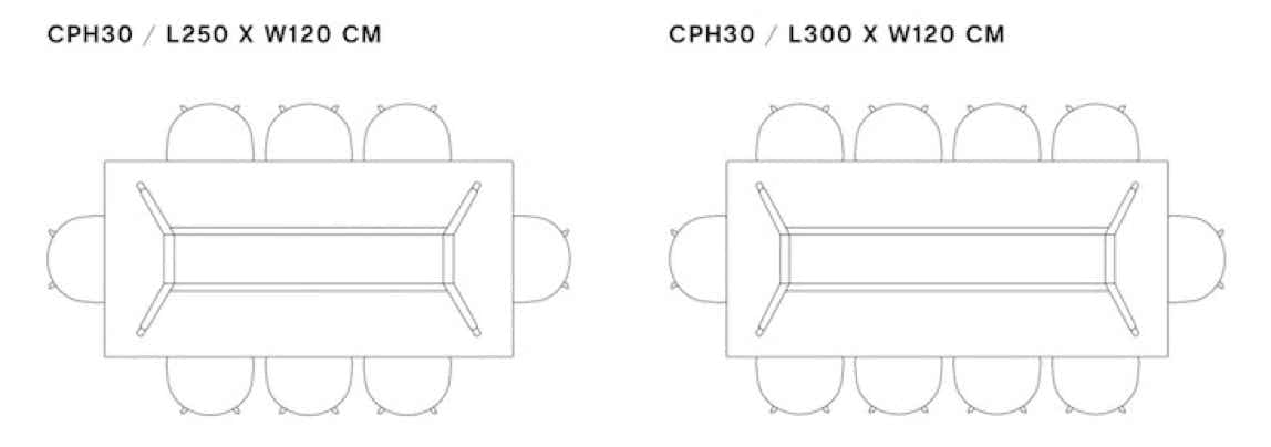 Copenhague CPH30 dining tables, conference tables, high tables  Ronan et Erwan Bouroullec 