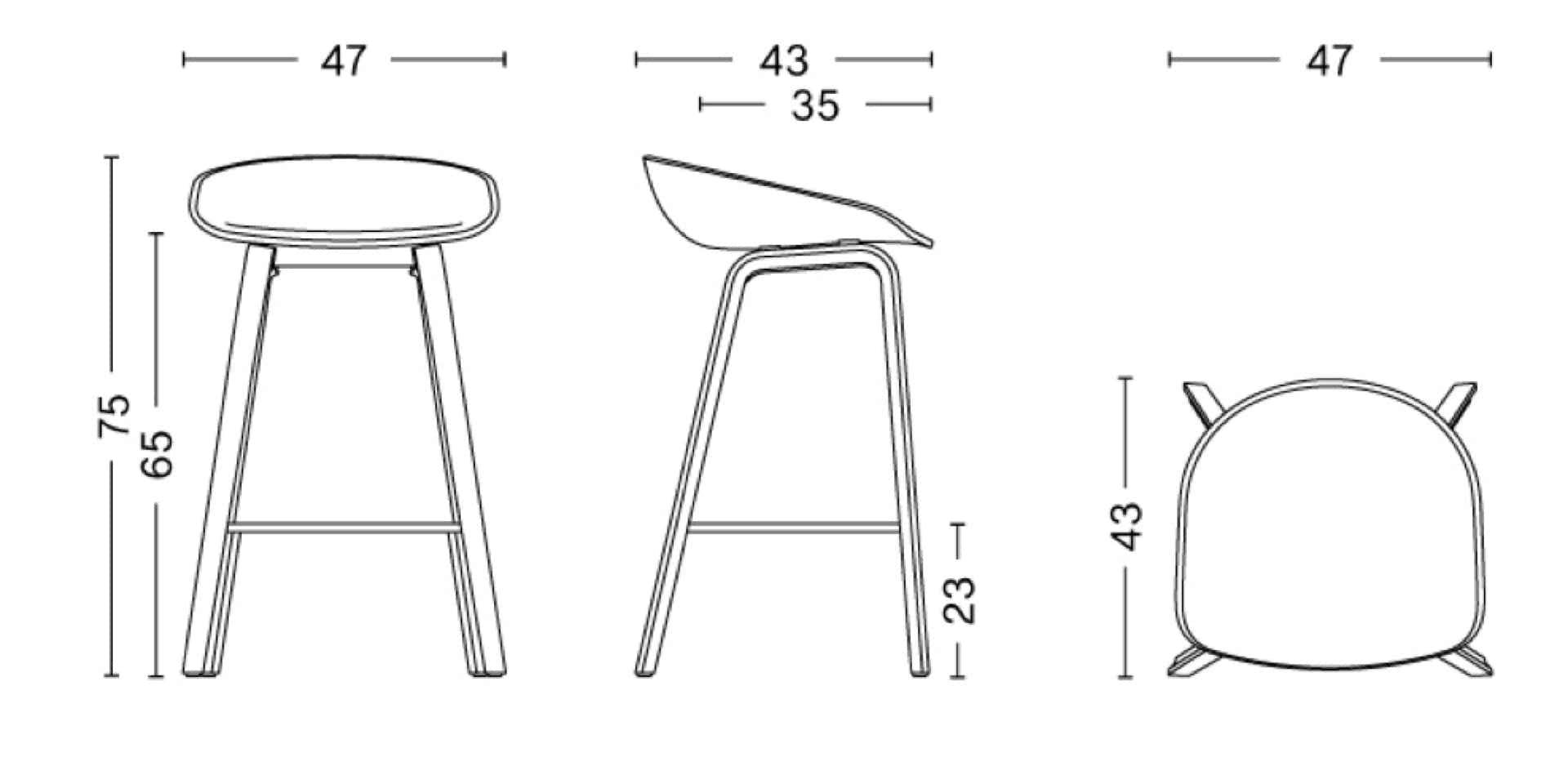 AAS32 / AAS33 BAR STOOL  wood legs 