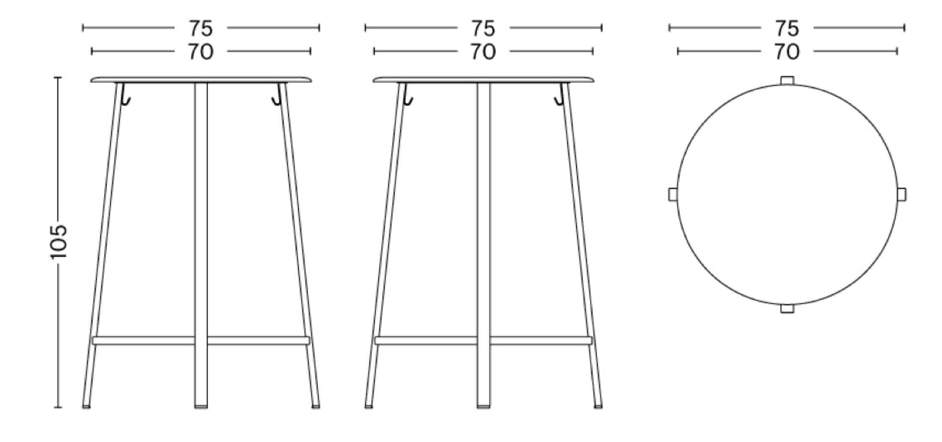 REVOLVER table, swivel stool & barstool  Leon Ransmeier 