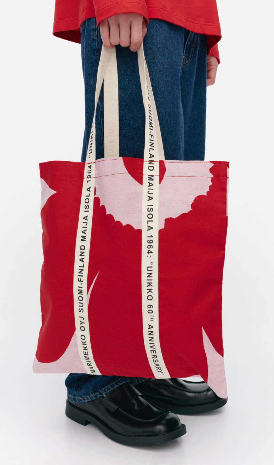 Carrier Midi Unikko tote bag – 43 x 41 cm – unbleached cotton and linen blend