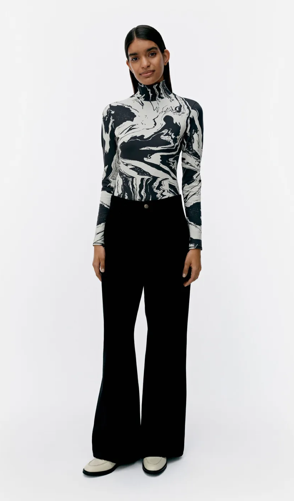 Marimekko Jäkälä Marras turtleneck shirt – 911 - cotton & polyamide