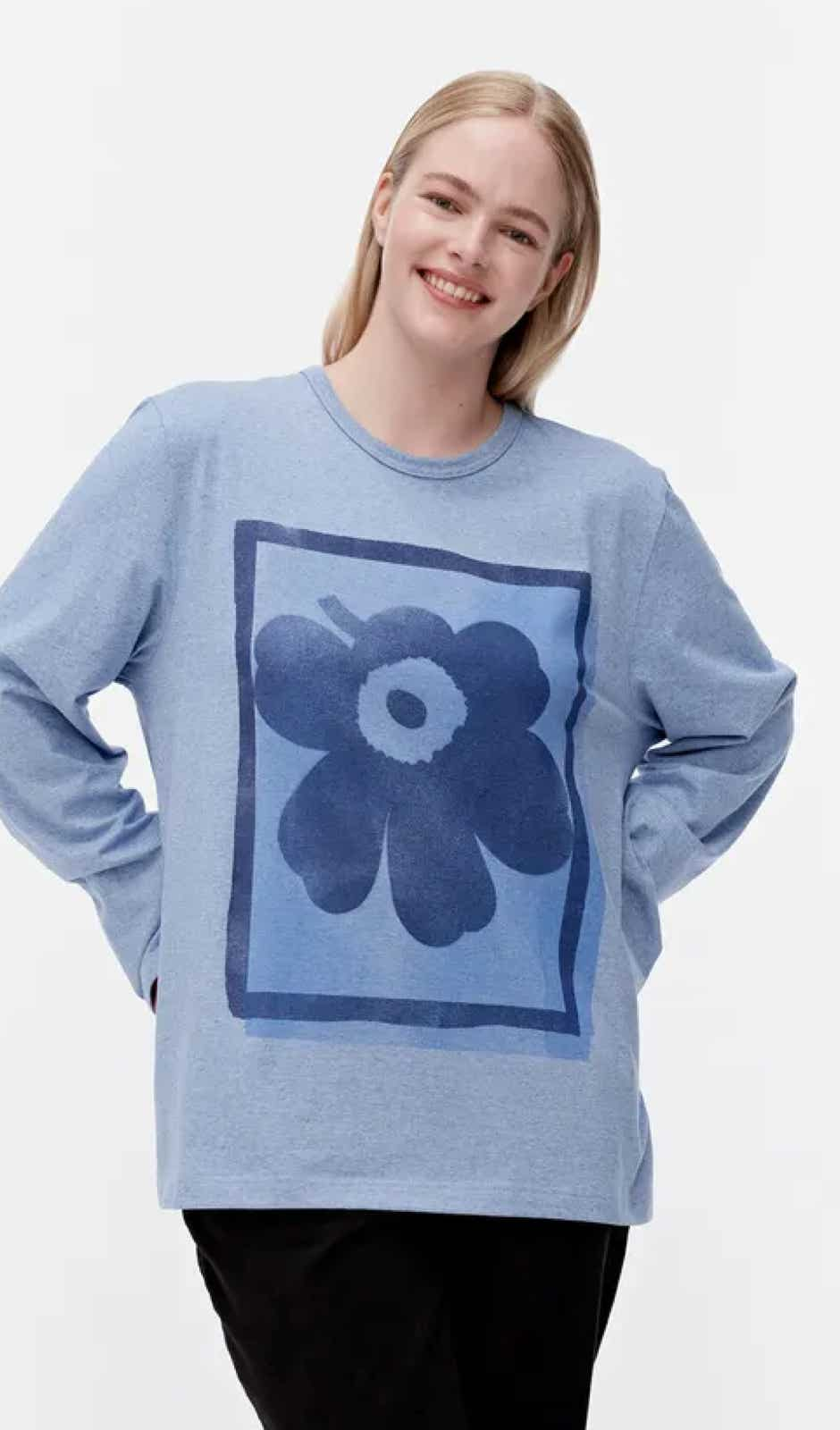 Marimekko Fraktaali Unikko Placement sweatshirt – 180 - organic cotton French terry