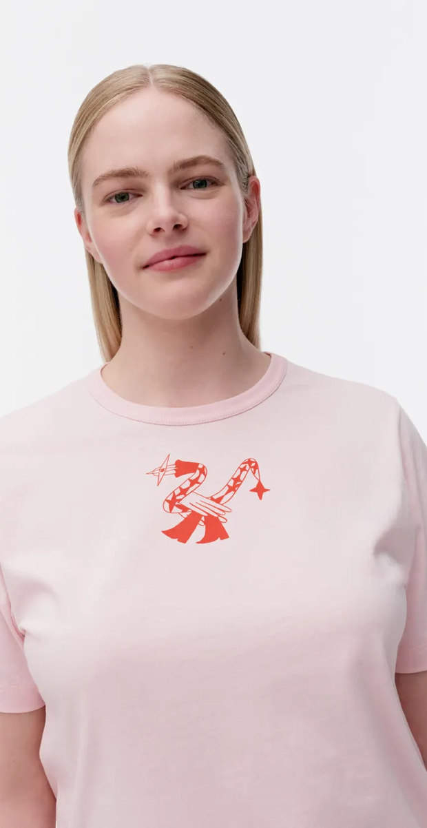 Marimekko Erna Flying Serpent placement t-shirt – Organic cotton – 033