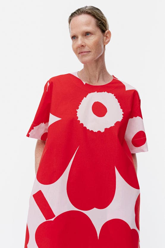 Marimekko Fashion 🇫🇮 Unikko red cotton linen & Migot cupro dresses