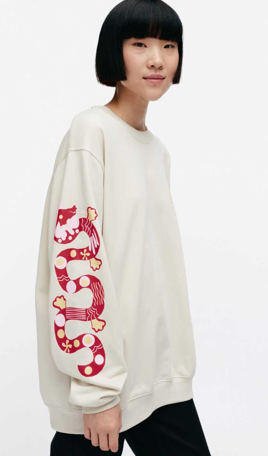 Loisto Jalo Placement sweatshirt – organic cotton French terry