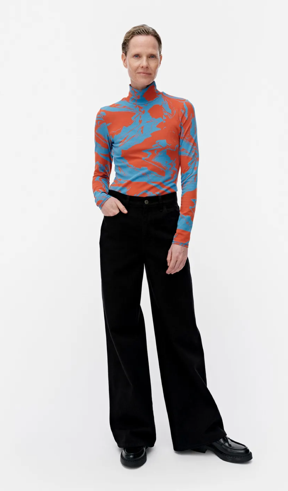 Marimekko Jäkälä Marras turtleneck shirt – 520 - cotton & polyamide