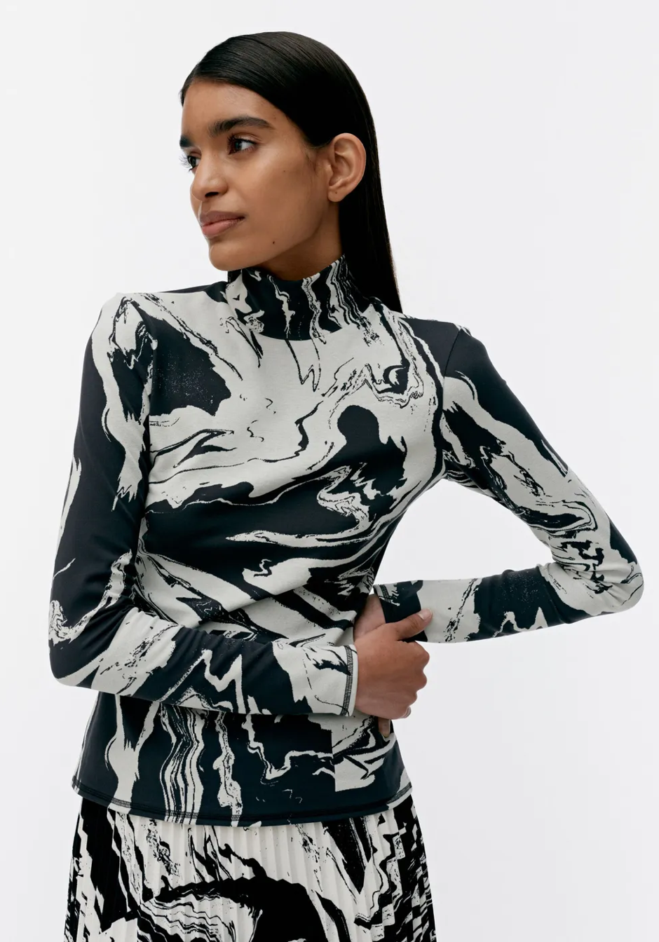 Marimekko Jäkälä Marras turtleneck shirt – 911 - cotton & polyamide