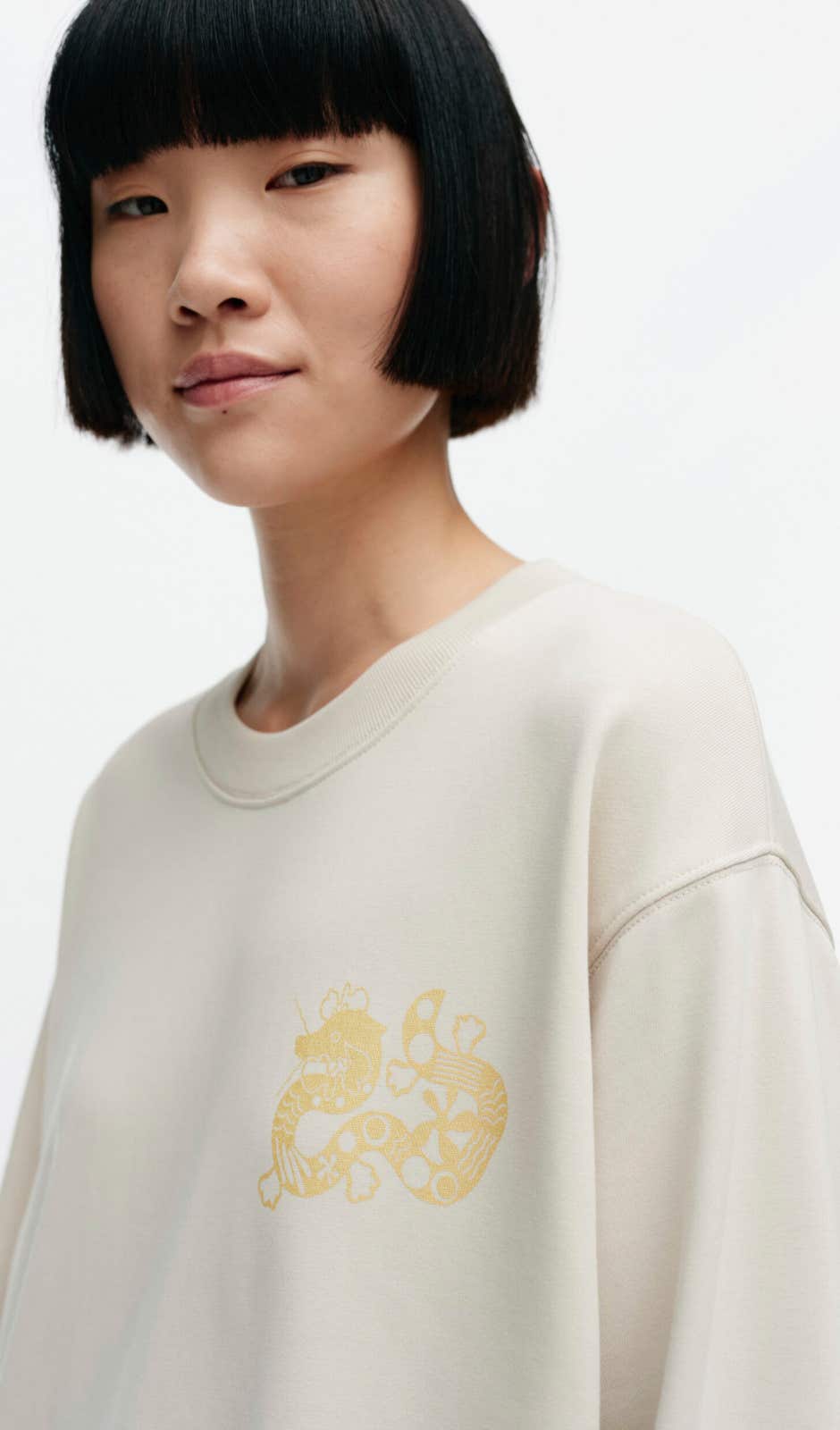 Loisto Jalo Placement sweatshirt – organic cotton French terry
