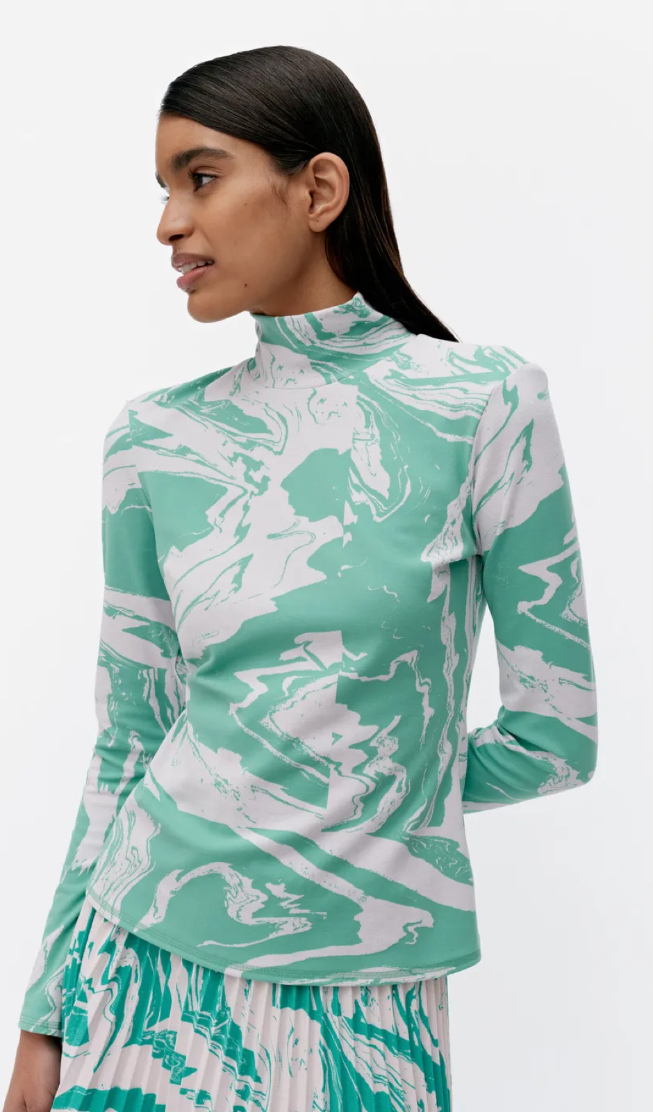 Marimekko Jäkälä Marras turtleneck shirt – 730 - cotton & polyamide