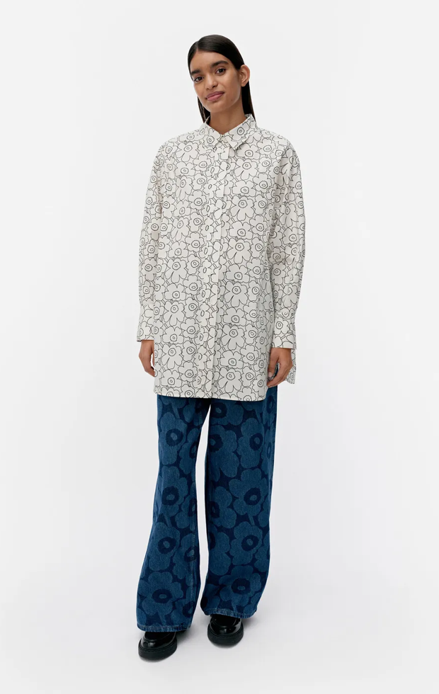 Marimekko Nila Piirto Unikko shirt – 119 - organic cotton poplin