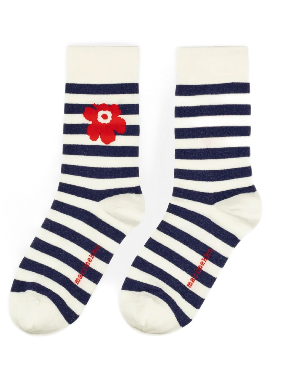 Marimekko Kasvaa Tasaraita Unikko One socks - 550  