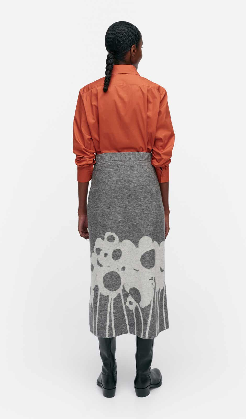 Pieli Lammet knitted skirt – wool and cotton blend