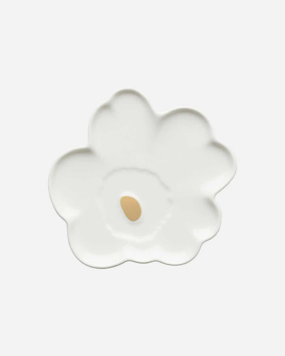 Unikko shape plate – 20 cm white stoneware