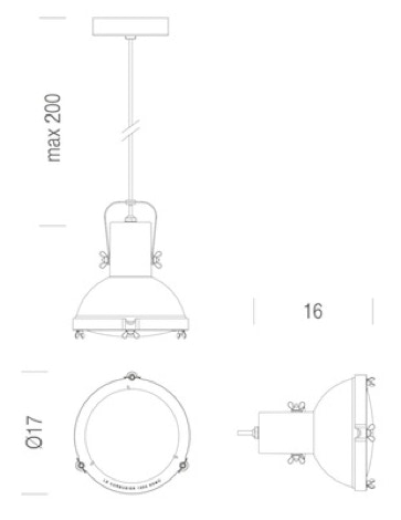 Projecteur 165 Suspension Le Corbusier, 1954