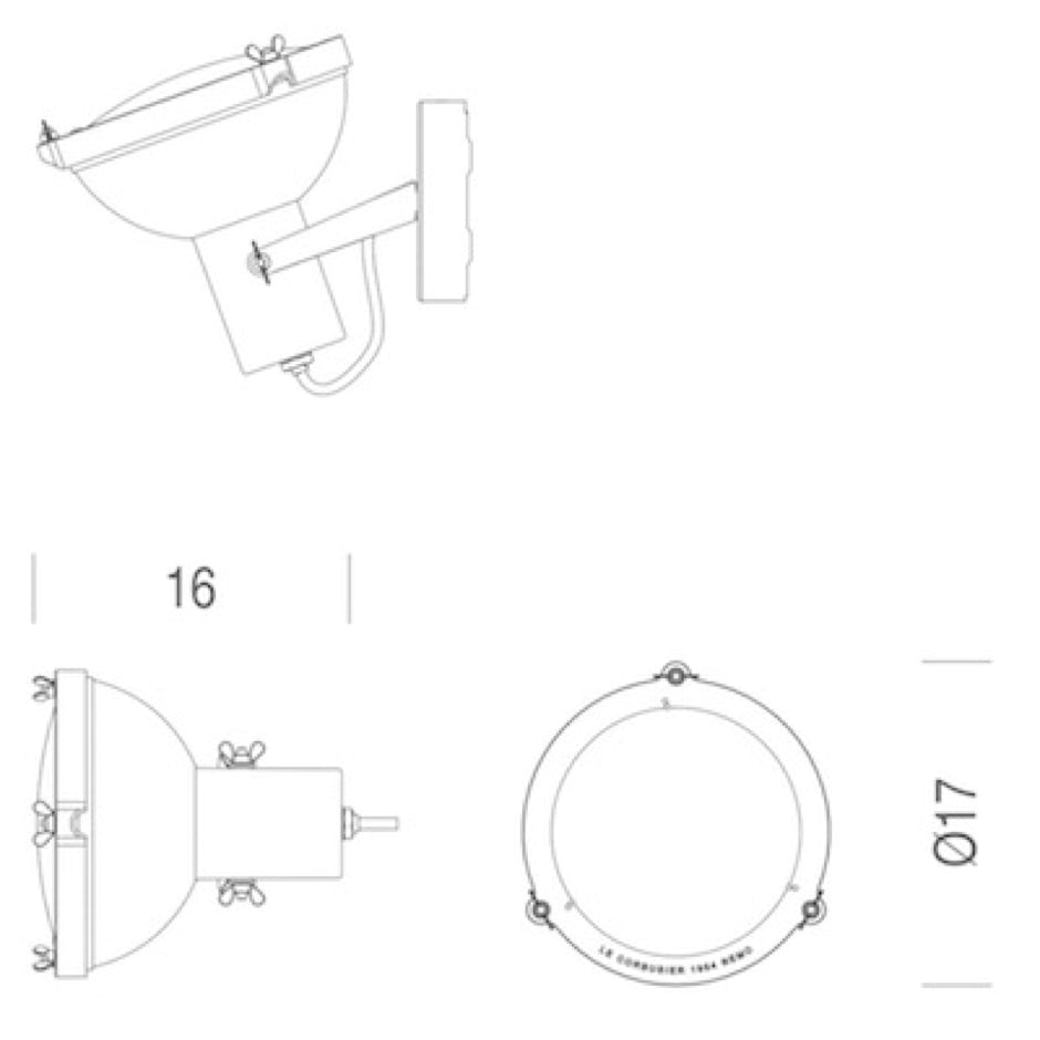 Projecteur 165 wall lamp Le Corbusier, 1954