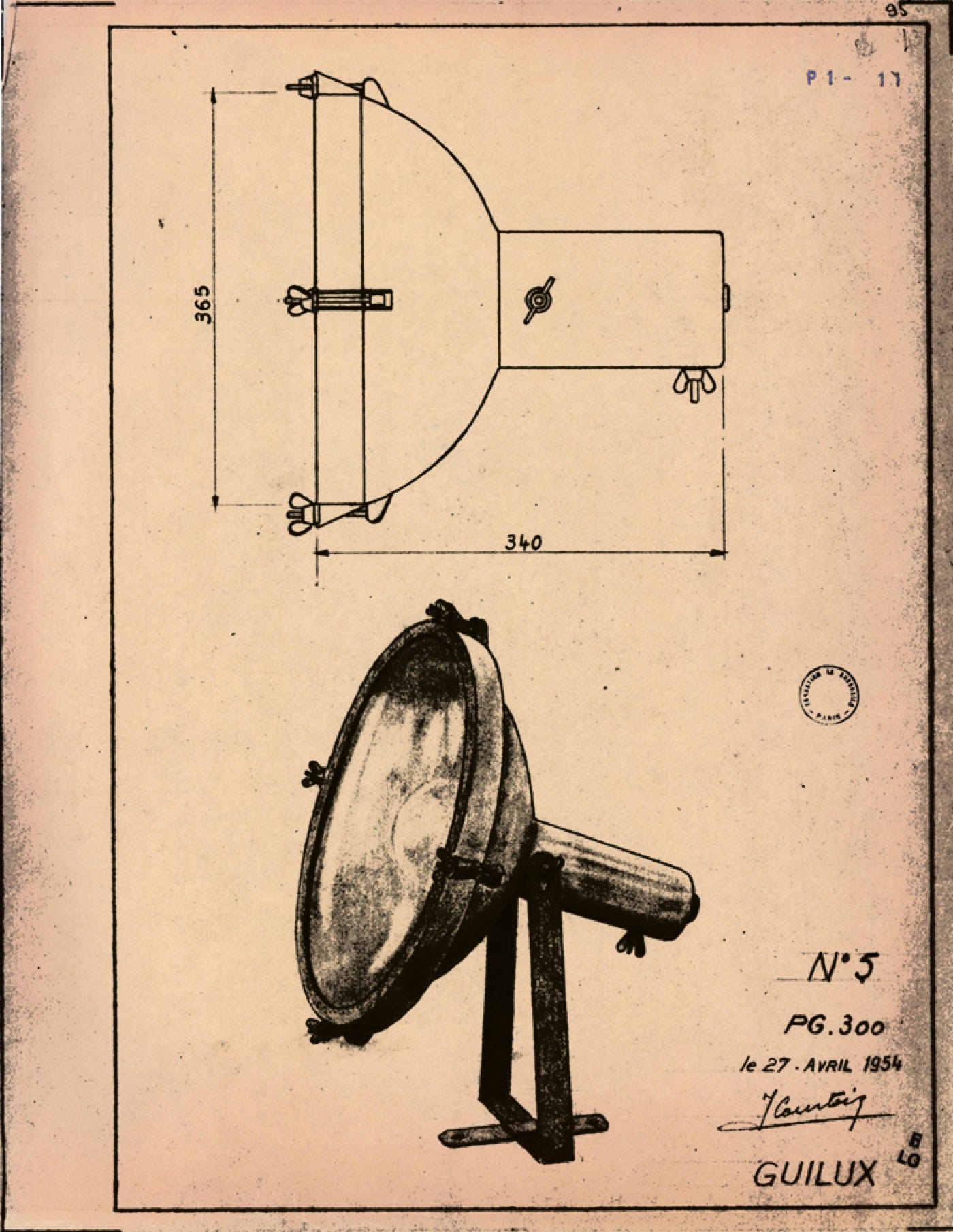 Projecteur 165 clamp lamp – pendant – wall lamp Le Corbusier, 1954