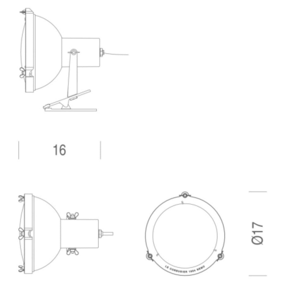 Projecteur 165 clamp lamp Le Corbusier, 1954