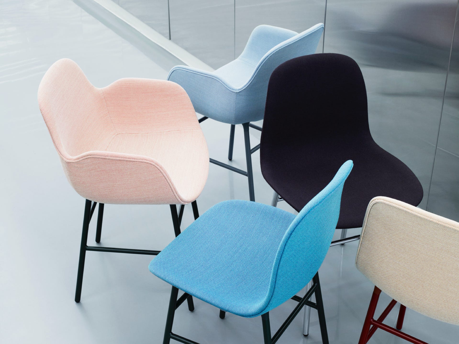 Normann Copenhagen – FORM Upholstered chair, metal legs – Simon Legald, 2015