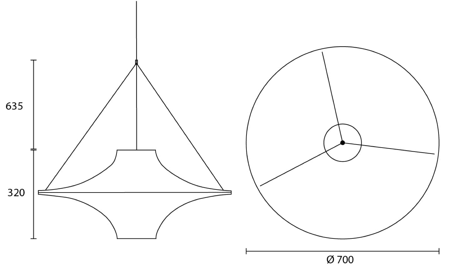 Lokki (skyflyer) pendant Innolux – Yki Nummi, 1960