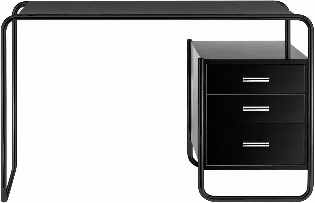 S285/2 Desk – 1 Large cabinet – Black ash / Black