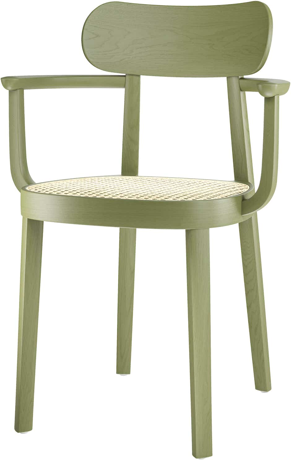 118 / 118 F chair (cane seat) Olive green beech