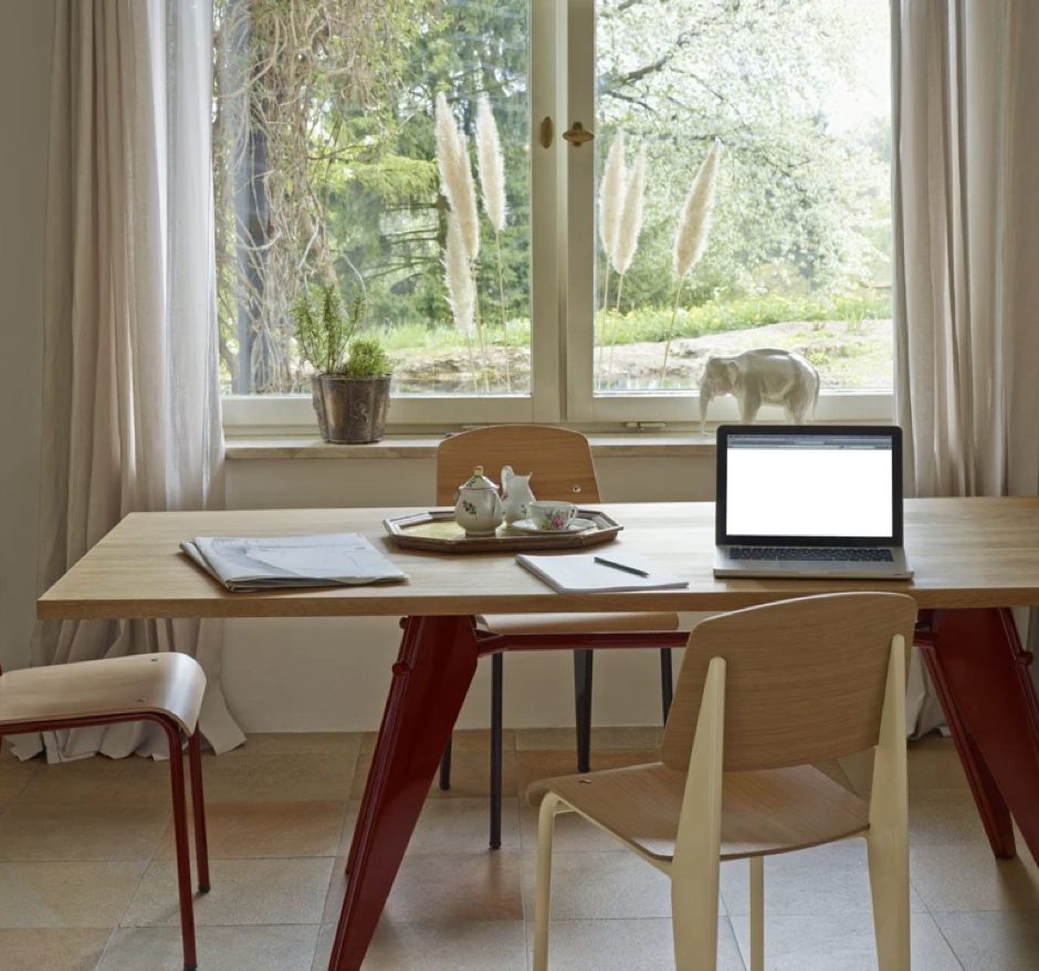 EM table wood tabletop Jean Prouvé, 1950 – Vitra