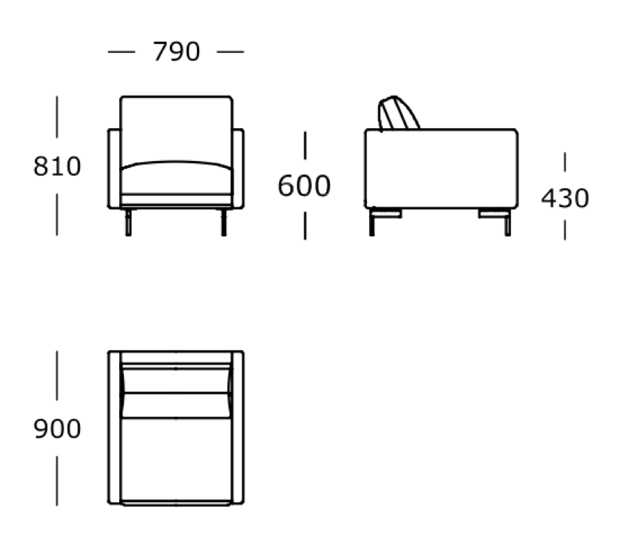 TRACE sofa and lounge chair 365° North