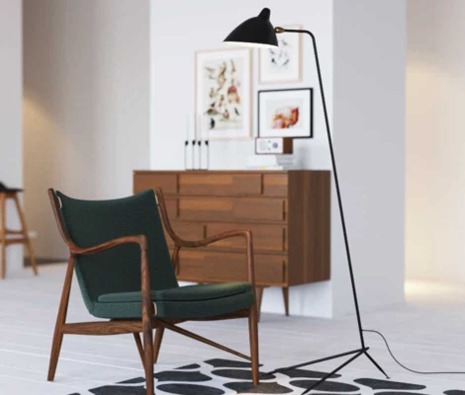 Single or Triple arm floor lamp Serge Mouille, 1952 – Serge Mouille éditions