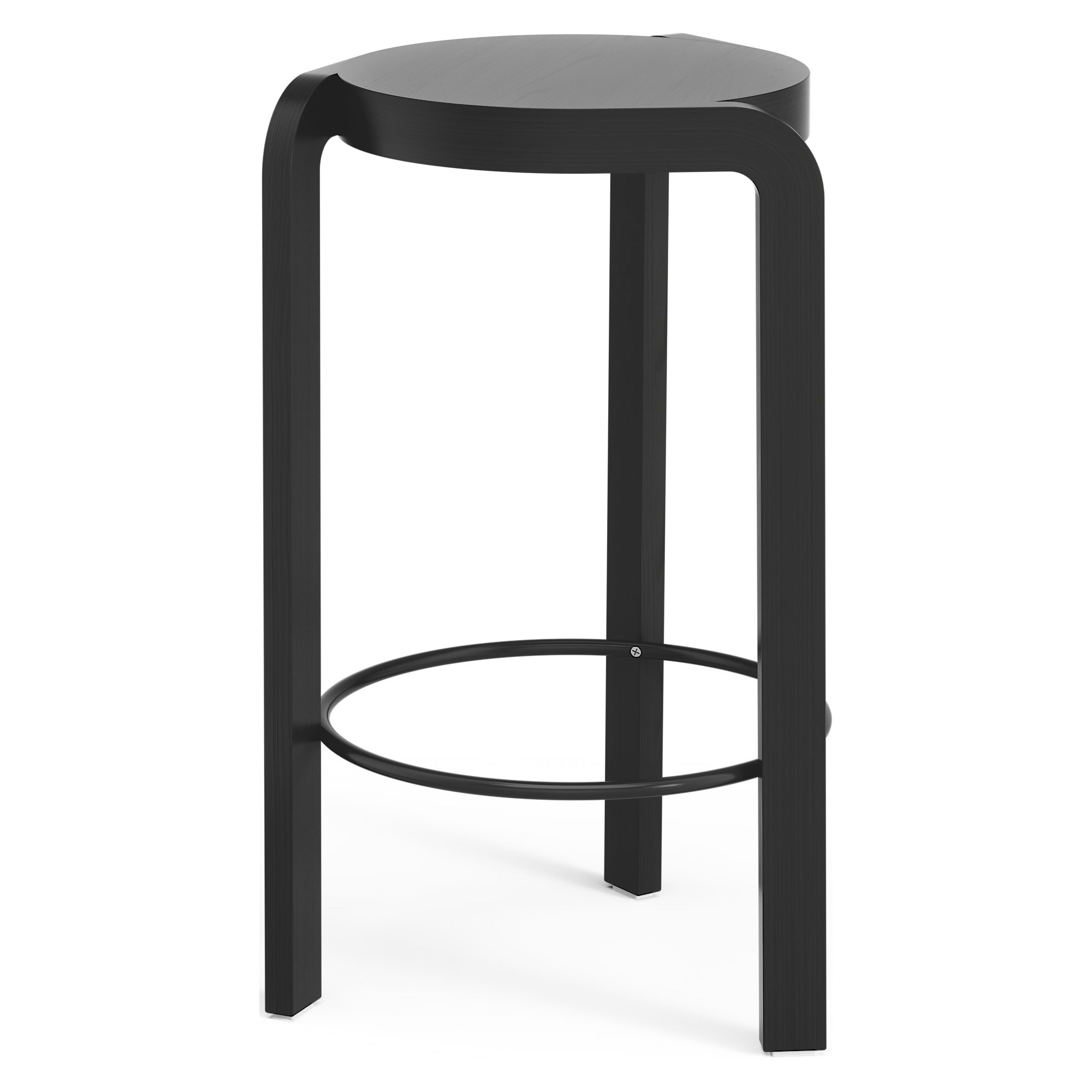 ÉPUISÉ frêne lazuré noir - tabouret de bar Spin – H65 cm - Swedese