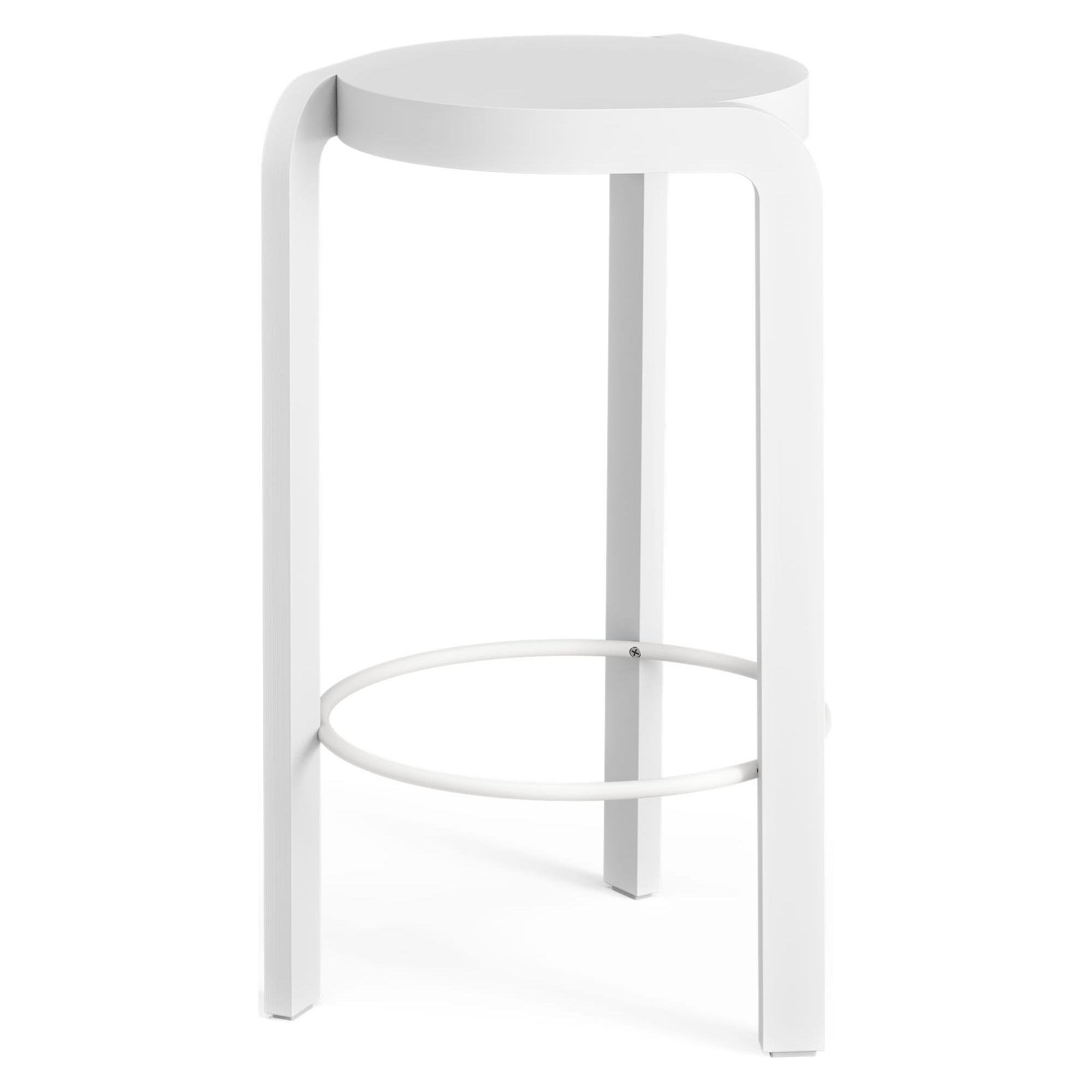 ÉPUISÉ Frêne lazuré blanc - tabouret de bar Spin – H65 cm - Swedese