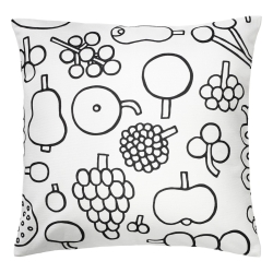 47x47cm - housse de coussin Frutta Noir/Blanc OTC - Iittala