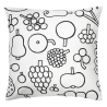 47x47cm -  Frutta Black/White cushion cover OTC - Iittala