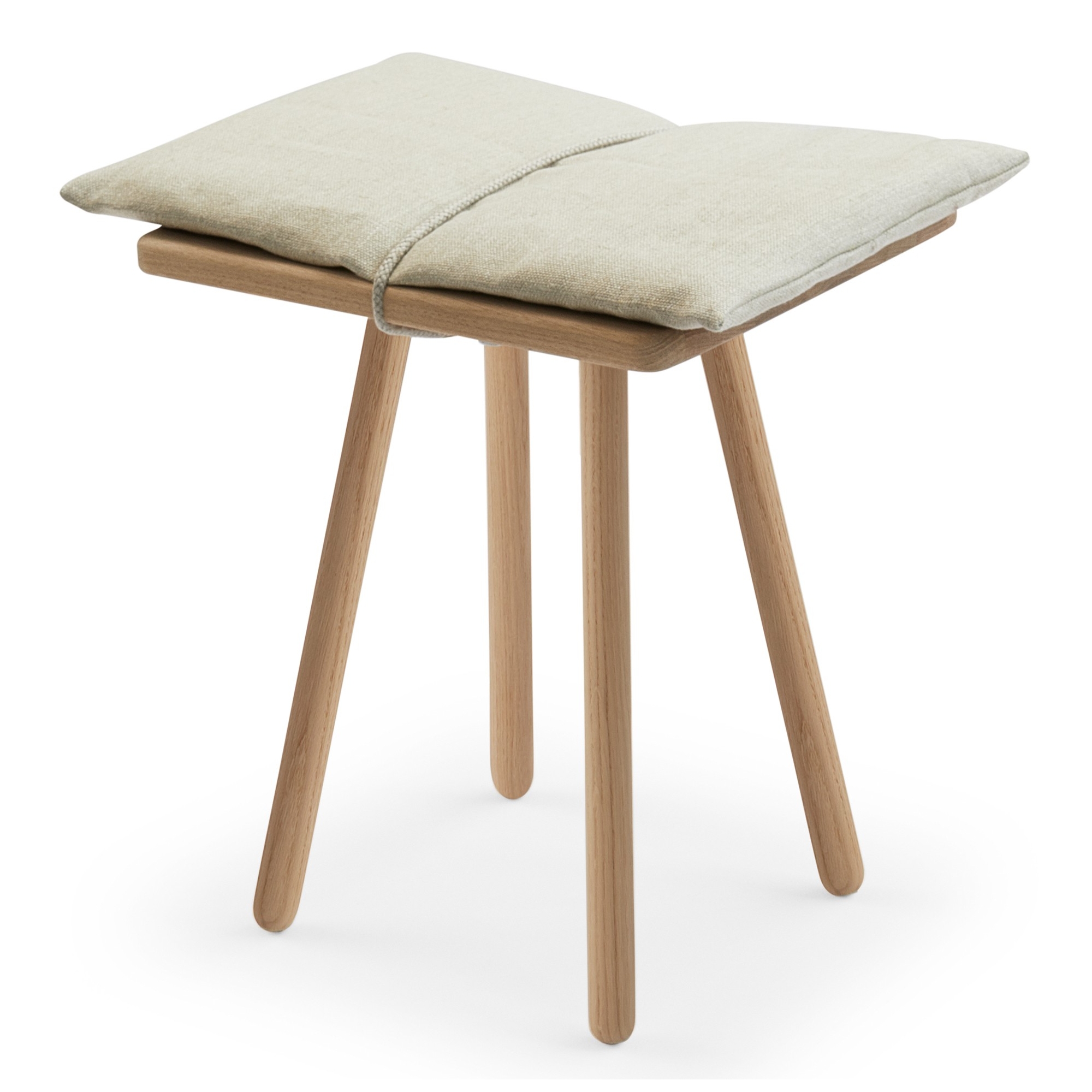 Georg  Stool H46 cm –  Oak / Linen - Skagerak by Fritz Hansen