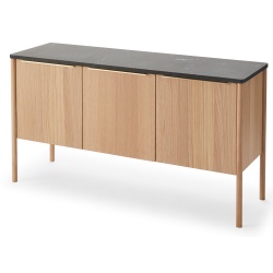 Jut  Cabinet – Oiled Oak / Black Marble  – 126x39x68 cm - Skagerak by Fritz Hansen