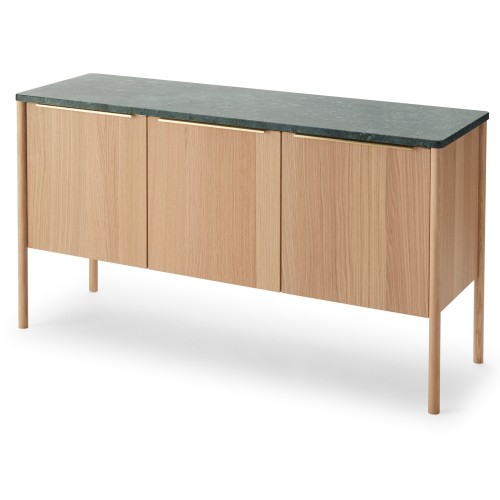 Jut  Cabinet – Oiled Oak / Green Marble  – 126x39x68 cm - Skagerak by Fritz Hansen