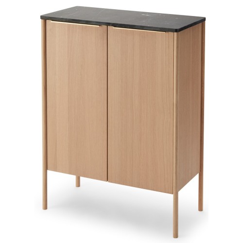 Cabinet Haut Jut  – Chêne huilé / marbre noir – 86,5 x 39,5 x H114 cm - Skagerak by Fritz Hansen