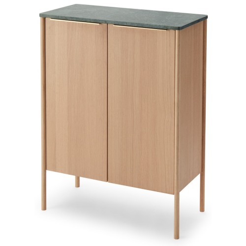 Cabinet Haut Jut  – Chêne huilé / marbre vert – 86,5 x 39,5 x H114 cm - Skagerak by Fritz Hansen