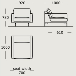 Module 35 – 92 cm – EDGE V1 (fauteuil) - Wendelbo