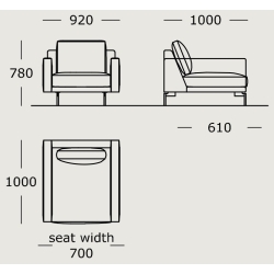 Module 35 – 92 x 100 cm – EDGE V2 (armchair) - Wendelbo