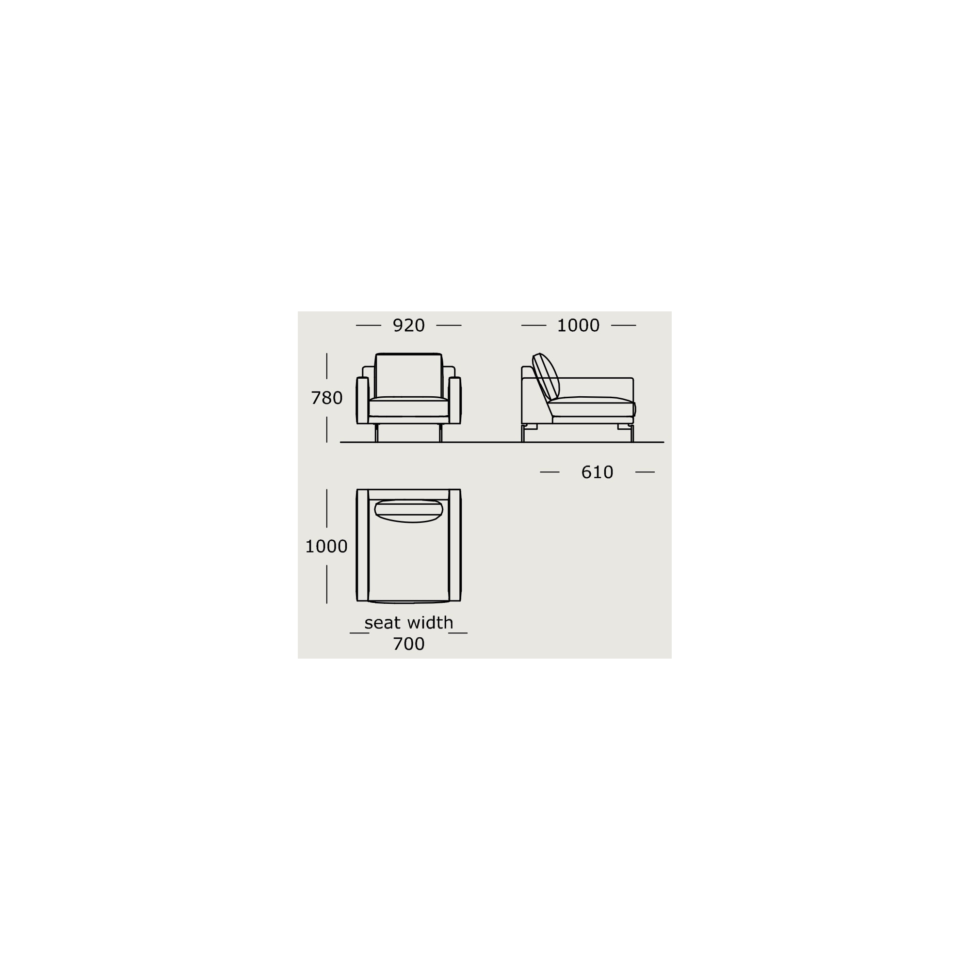 Module 35 – 92 x 100 cm – EDGE V2 (armchair) - Wendelbo